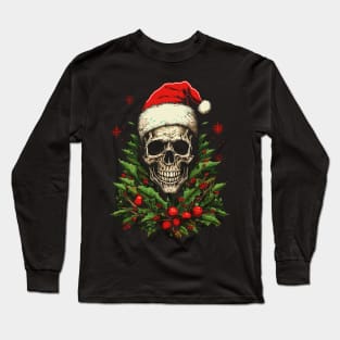 christmas skull santa Long Sleeve T-Shirt